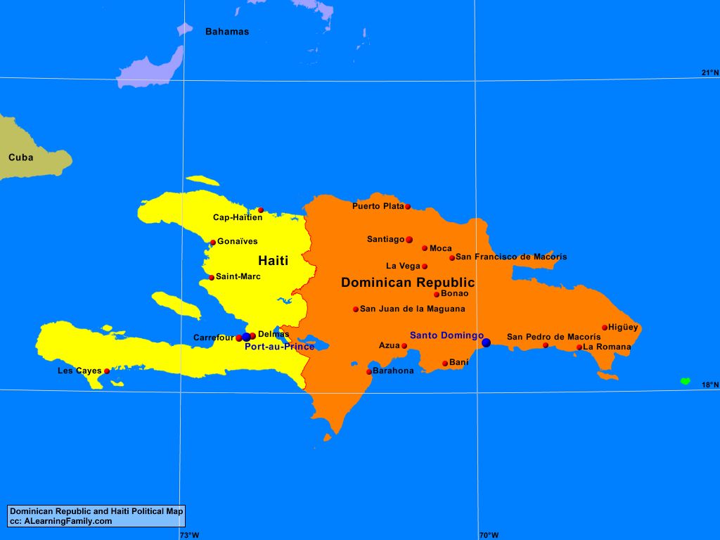 Map Of Dominican Republic And Haiti